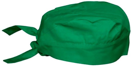 Gorro de hospital verde con lazo ajustable, Verde